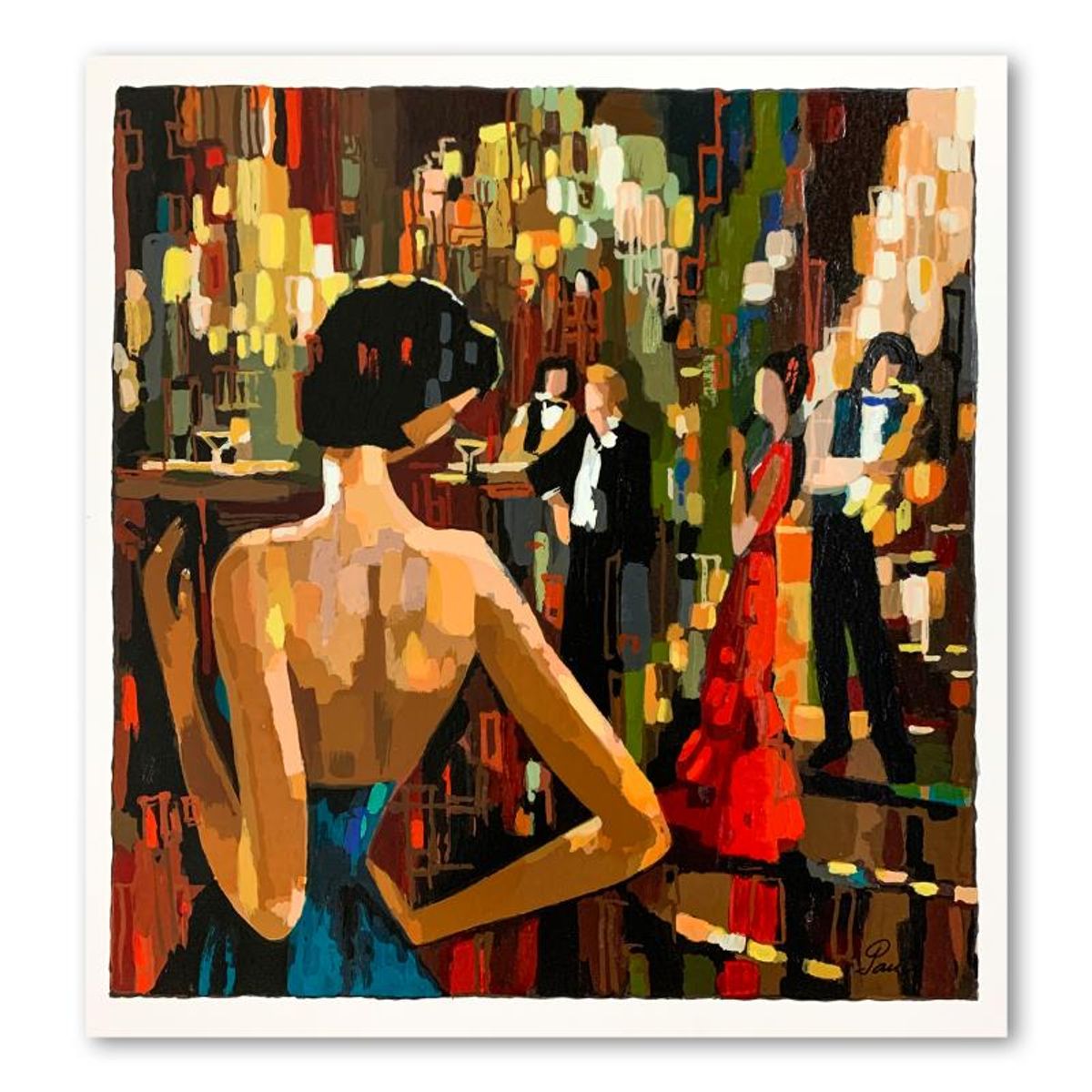 Nelly Panto, "Cocktail" Hand Signed Limited Edition Serigraph on Paper with Letter of Authenticity.
