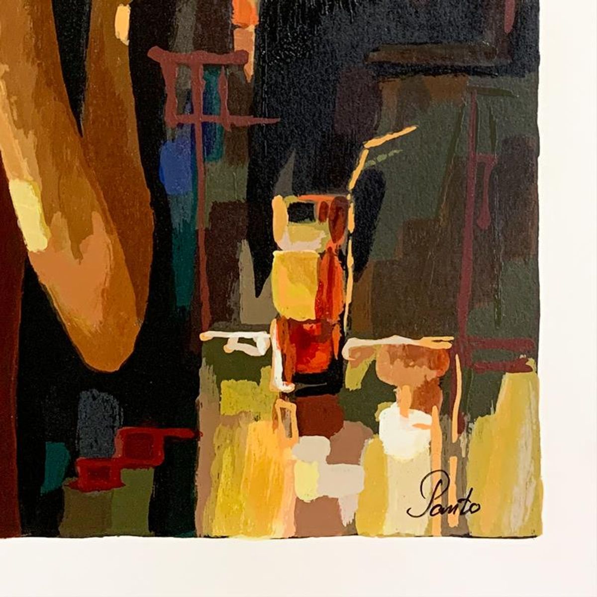 Nelly Panto, "Red Dress" Hand Signed Limited Edition Serigraph on Paper with Letter of Authenticity.
