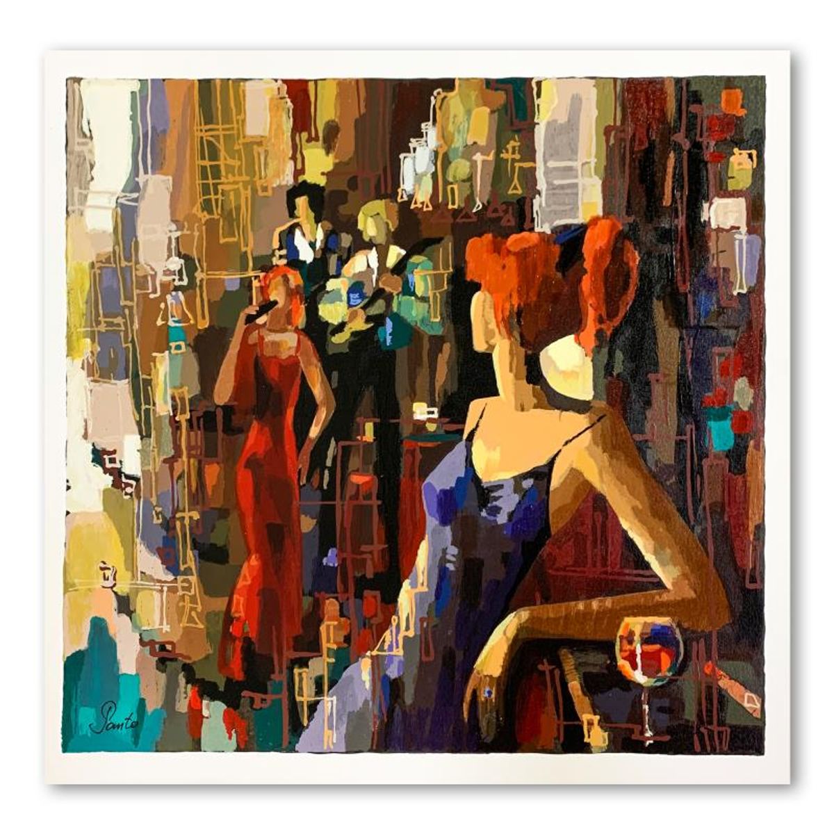 Nelly Panto, "Waiting for You" Hand Signed Limited Edition Serigraph on Paper with Letter of Authenticity.