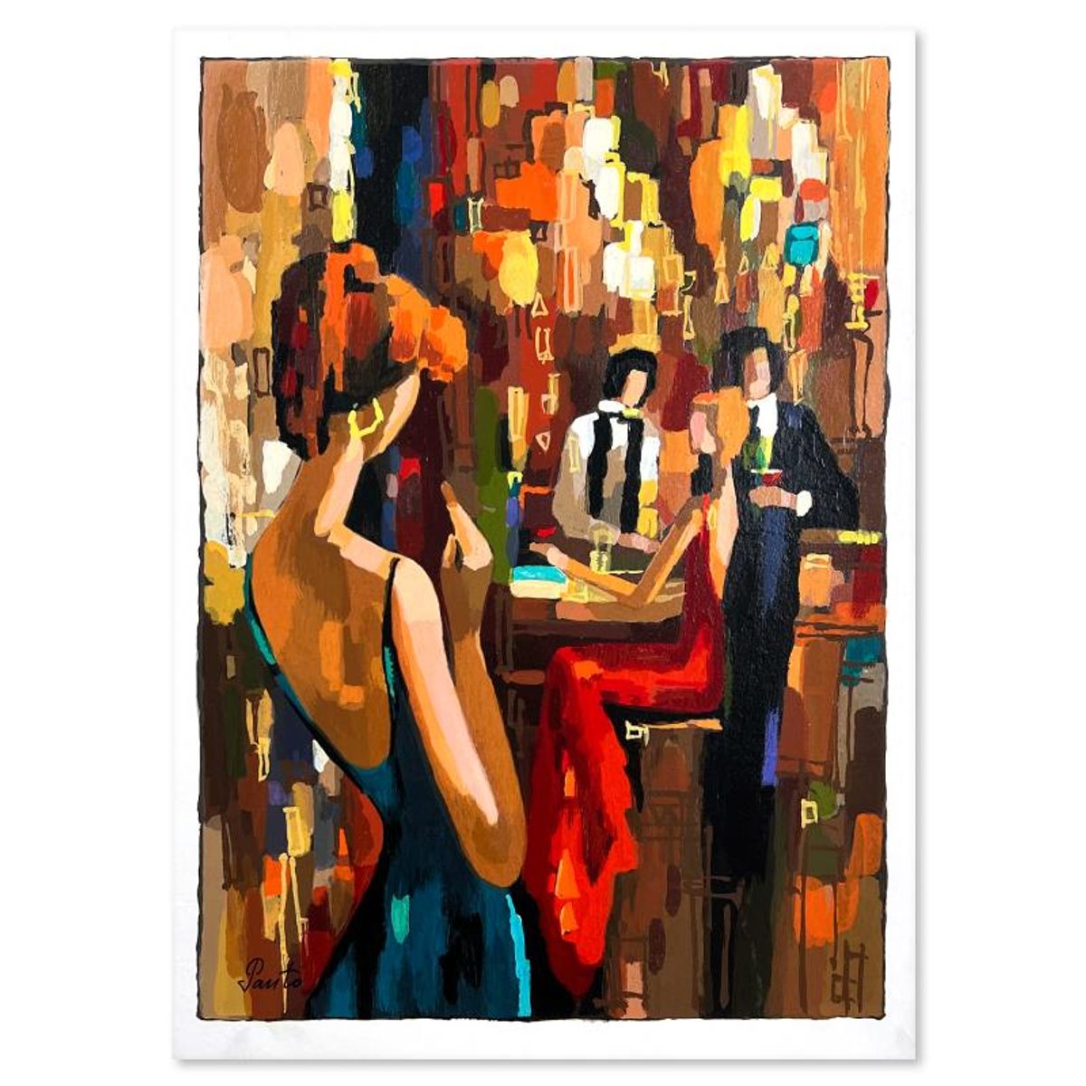 Nelly Panto, "Late Romance" Hand Signed Limited Edition Serigraph on Paper with Letter of Authenticity.