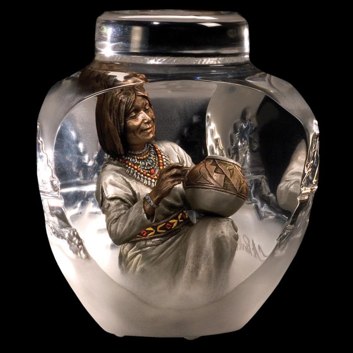 Christopher Pardell, "Hands Of Time" Limited Edition Mixed Media Lucite Sculpture with COA.