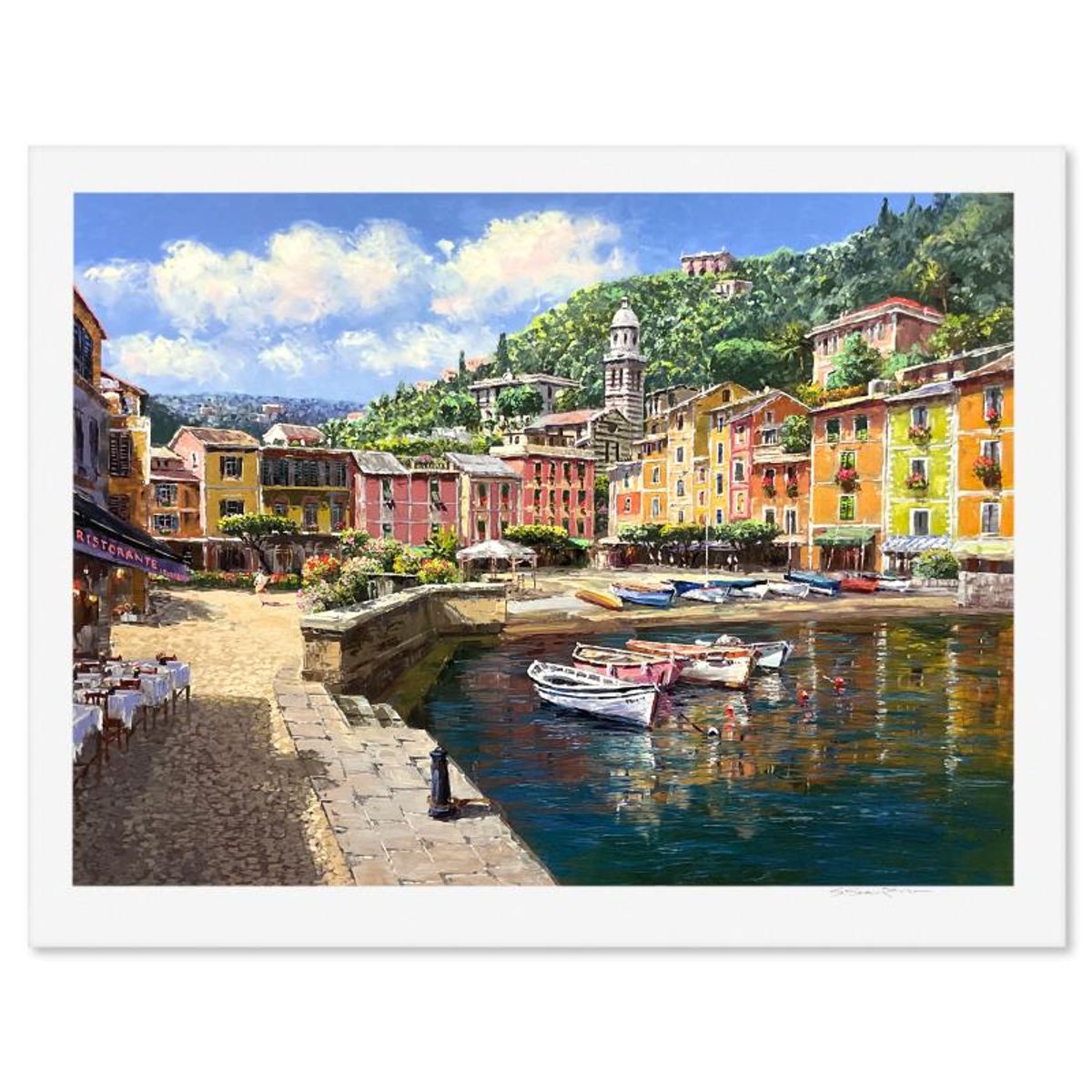 Sam Park, "Harbor at Portofino" Limited Edition Printer's Proof Serigraph, Numbered and Hand Signed with Letter of Authenticity.