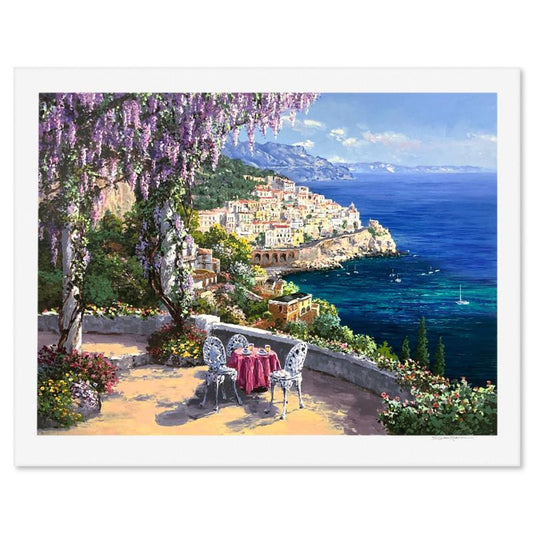 Sam Park, "Amalfi Patio" Limited Edition Printer's Proof Serigraph, Numbered and Hand Signed with Letter of Authenticity.