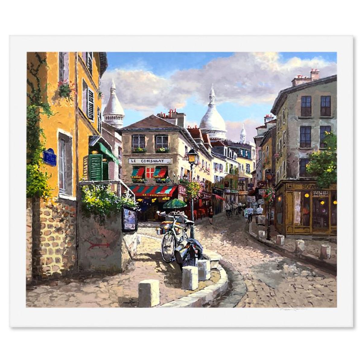 Sam Park, "Montmartre" Limited Edition Printer's Proof Serigraph, Numbered and Hand Signed with Letter of Authenticity.