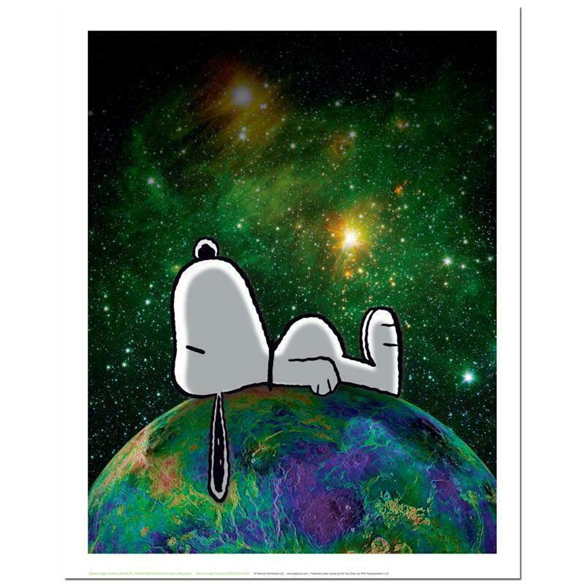 Peanuts, "On Top of the World" Hand Numbered Limited Edition Fine Art Print with Certificate of Authenticity.