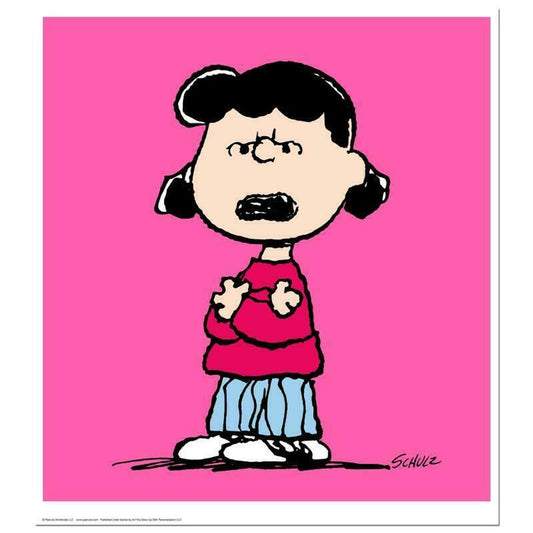 Peanuts, "Lucy: Pink" Hand Numbered Limited Edition Fine Art Print with Certificate of Authenticity.