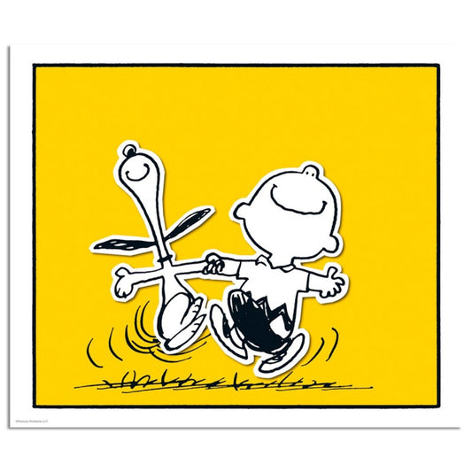 Peanuts, "Happy Dance Yellow" Hand Numbered Canvas Limited Edition Fine Art Print with Certificate of Authenticity.