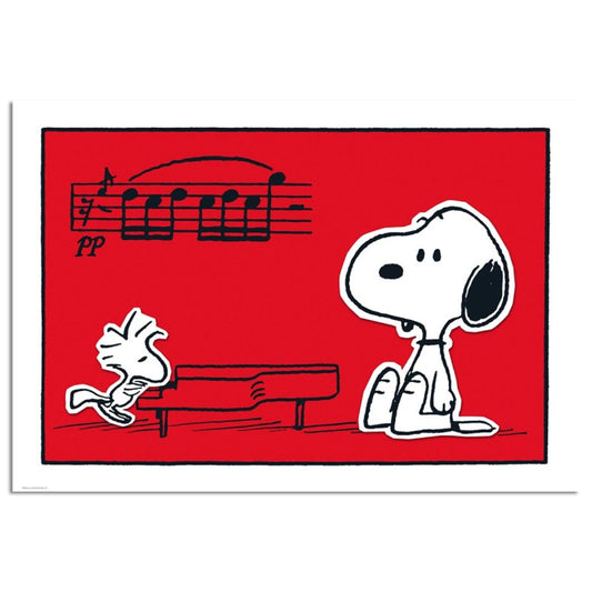 Peanuts, "Snoopy and Woodstock, the Musical: Red" Hand Numbered Canvas Limited Edition Fine Art Print with Certificate of Authenticity.