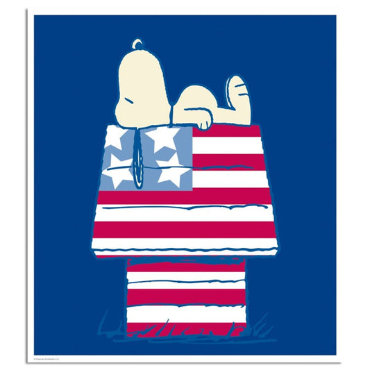 Peanuts, "Stars and Stripes and Sleep" Hand Numbered Limited Edition Fine Art Print with Certificate of Authenticity.