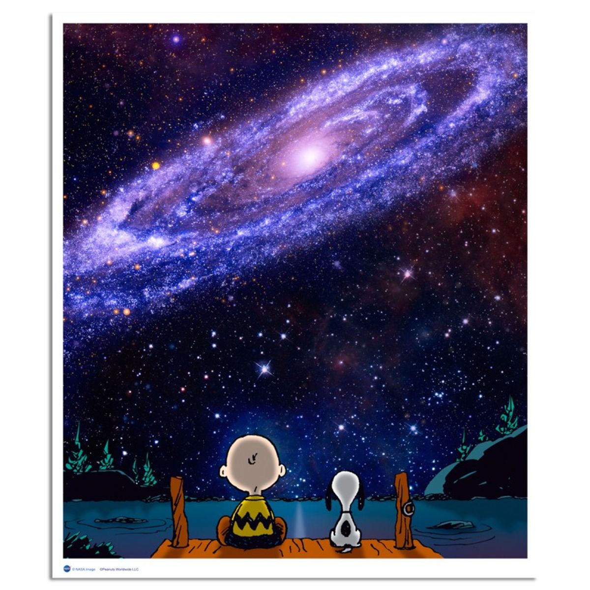 Peanuts, "The Andromeda Galaxy" Hand Numbered Limited Edition Fine Art Print with Certificate of Authenticity.