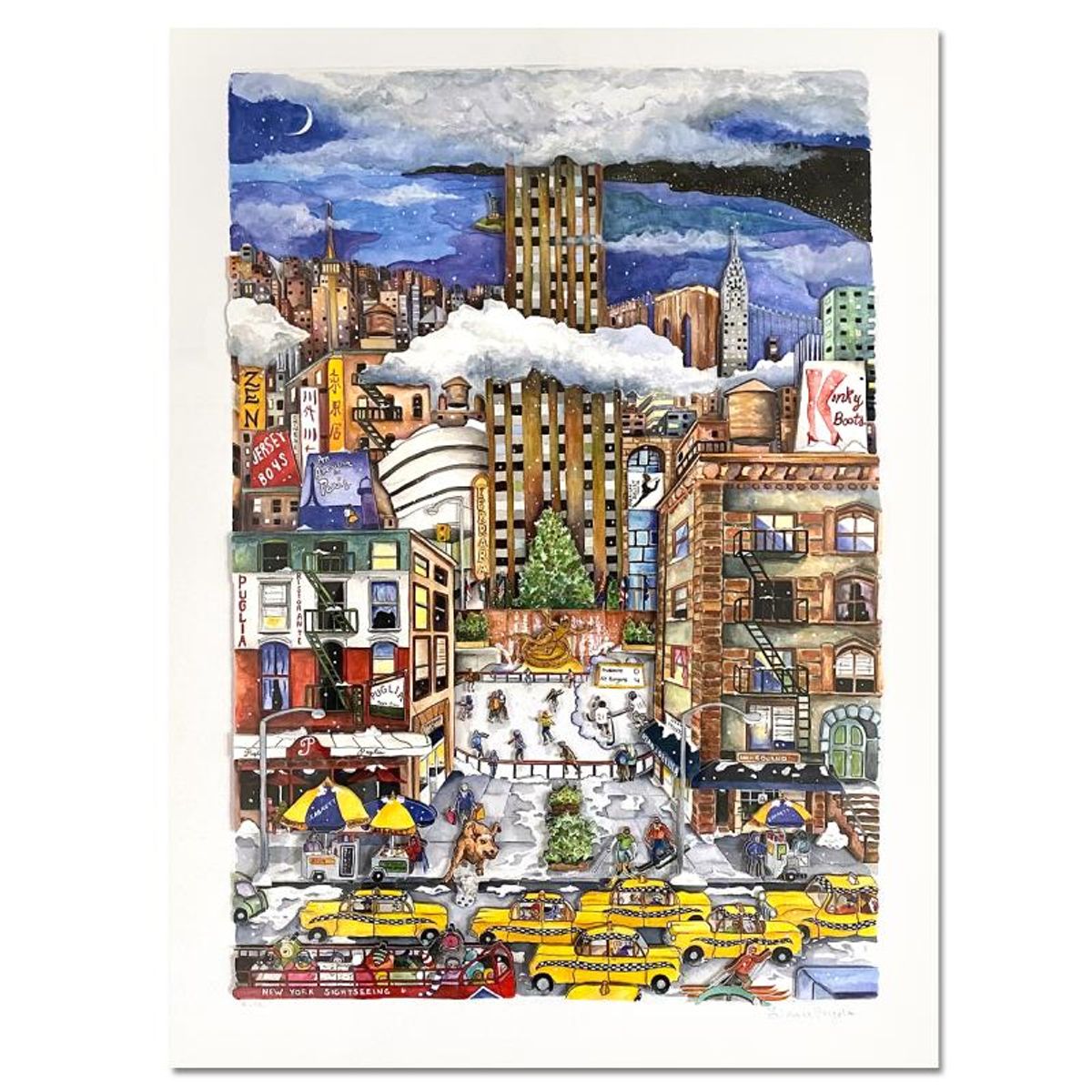 Linnea Pergola, "Light Snowfall in NY" 3D Limited Edition, Hand Signed with Letter of Authenticity.