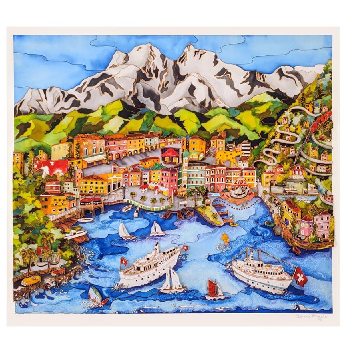 Linnea Pergola, "Lugano" 3D Limited Edition, Hand Signed with Letter of Authenticity.
