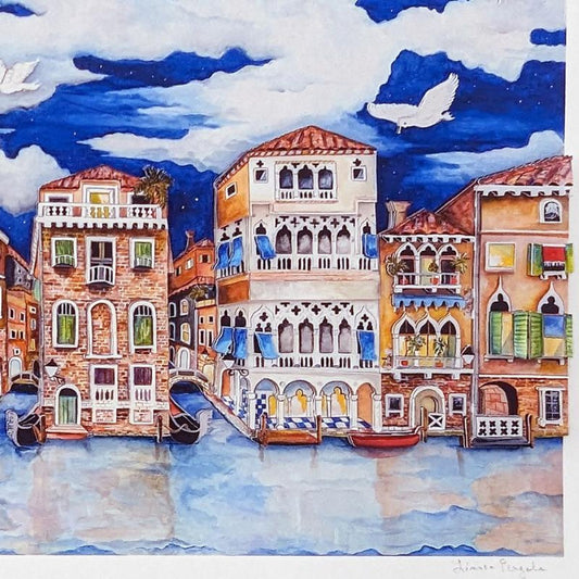Linnea Pergola, "Moonlight over Venice" 3D Limited Edition, Hand Signed with Letter of Authenticity.