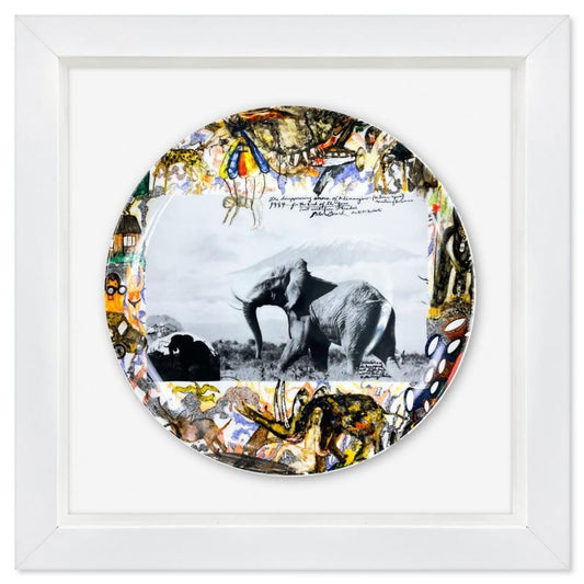 Peter Beard (1938-2020), "Snows of Kilimanjaro" Framed Limited Edition Fine Bone China Plate.
