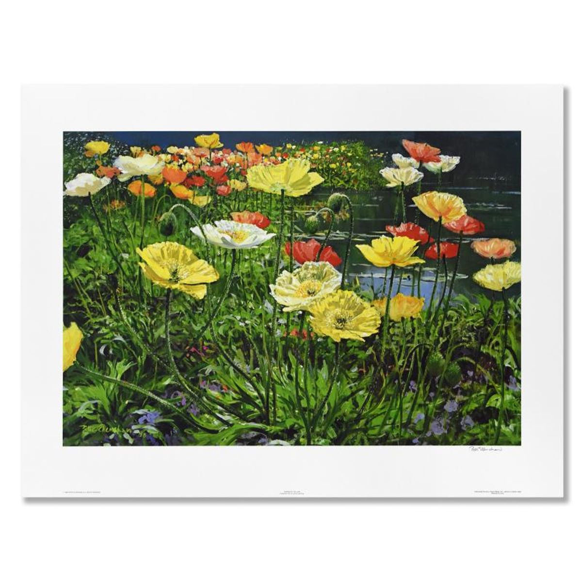 Peter Ellenshaw (1913-2007), "Poppies By The Lake" Limited Edition Lithograph, Numbered and Hand Signed with Letter of Authenticity.