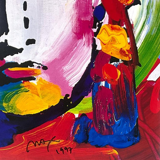 Peter Max, "Liberty Head" Framed Hand Signed Offset Lithograph with Letter of Authenticity.