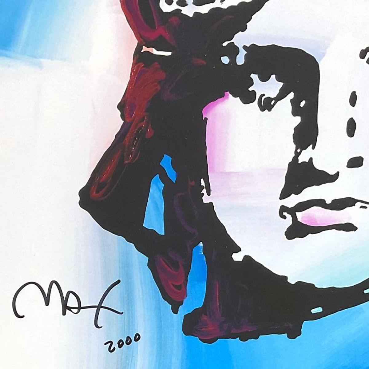 Peter Max, "Liberty 2000 I (Blue)" Framed Hand Signed Offset Lithograph with Letter of Authenticity.