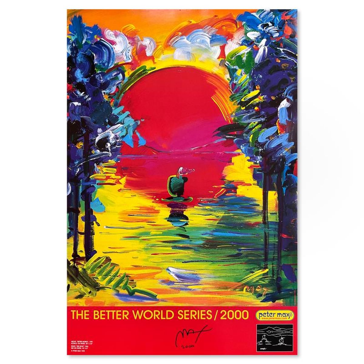 Peter Max, "Better World" Hand Signed Poster with Letter of Authenticity.