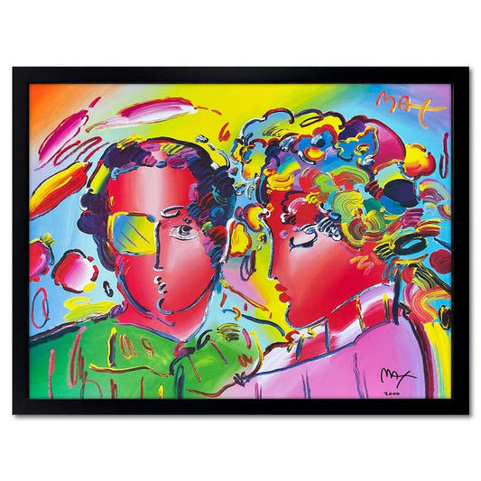 Peter Max, "Zero In Love" Framed Hand Signed Offset Lithograph with Letter of Authenticity.