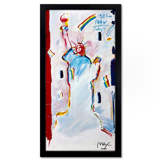 Peter Max, "Statue of Liberty II" Framed Hand Signed Offset Lithograph with Letter of Authenticity.
