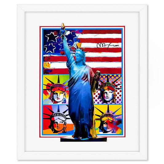 Peter Max, "Full Liberty" Framed Hand Signed Offset Lithograph with Letter of Authenticity.