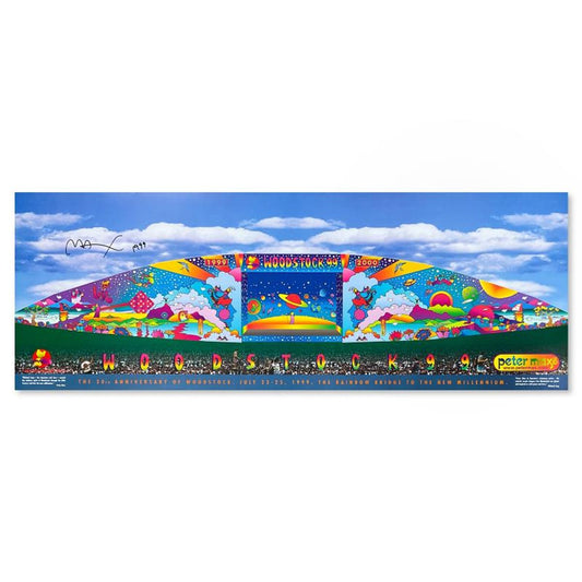 Peter Max, "Woodstock 99" Hand Signed Poster with Letter of Authenticity.