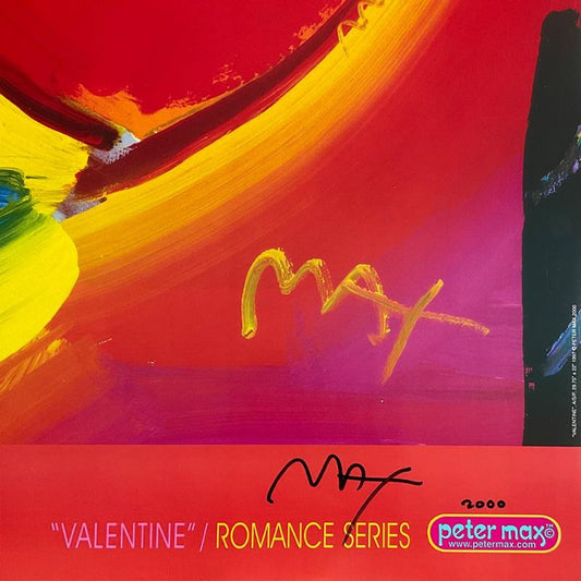 Peter Max, "Valentine" Hand Signed Poster with Letter of Authenticity.