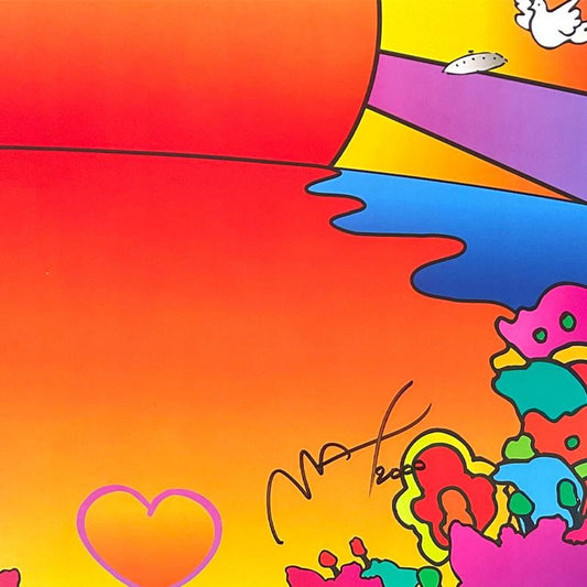 Peter Max, "Sunrise 2000" Framed Hand Signed Offset Lithograph with Letter of Authenticity.