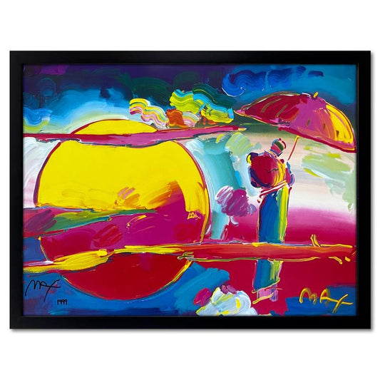 Peter Max, "New Moon II" Framed Hand Signed Offset Lithograph with Letter of Authenticity.