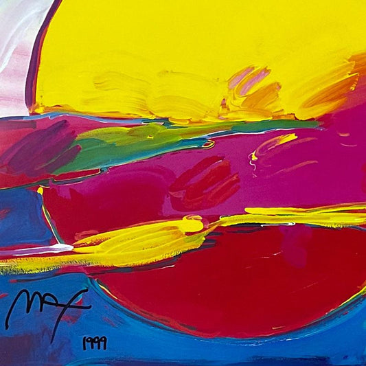 Peter Max, "New Moon II" Framed Hand Signed Offset Lithograph with Letter of Authenticity.