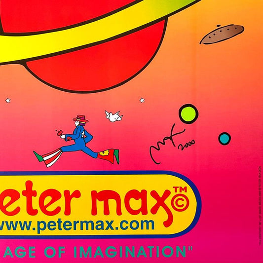 Peter Max, "Age of Imagination" Hand Signed Poster with Letter of Authenticity.