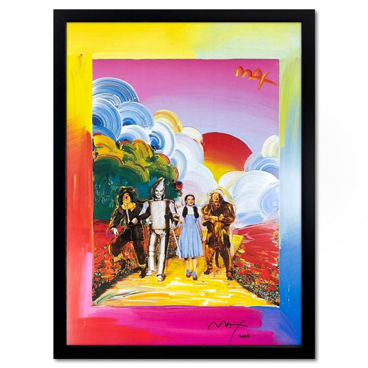 Peter Max, "Yellow Brick Road" Framed Hand Signed Offset Lithograph with Letter of Authenticity.