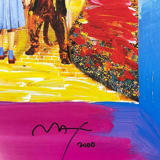 Peter Max, "Yellow Brick Road" Framed Hand Signed Offset Lithograph with Letter of Authenticity.