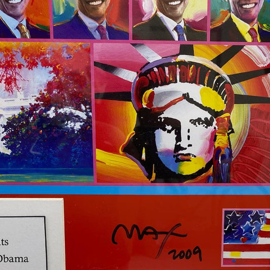 Peter Max, "44 Obama III" Framed Hand Signed Poster with Letter of Authenticity.