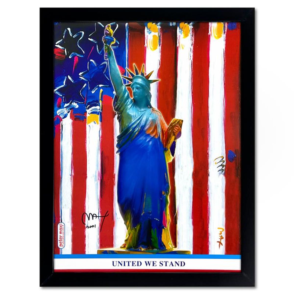 Peter Max, "9-11 United We Stand" Framed Hand Signed Offset Lithograph with Letter of Authenticity.