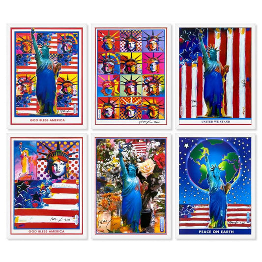 Peter Max, "6 Piece 9-11 Set" Framed Hand Signed Offset Lithograph Set with Letter of Authenticity.
