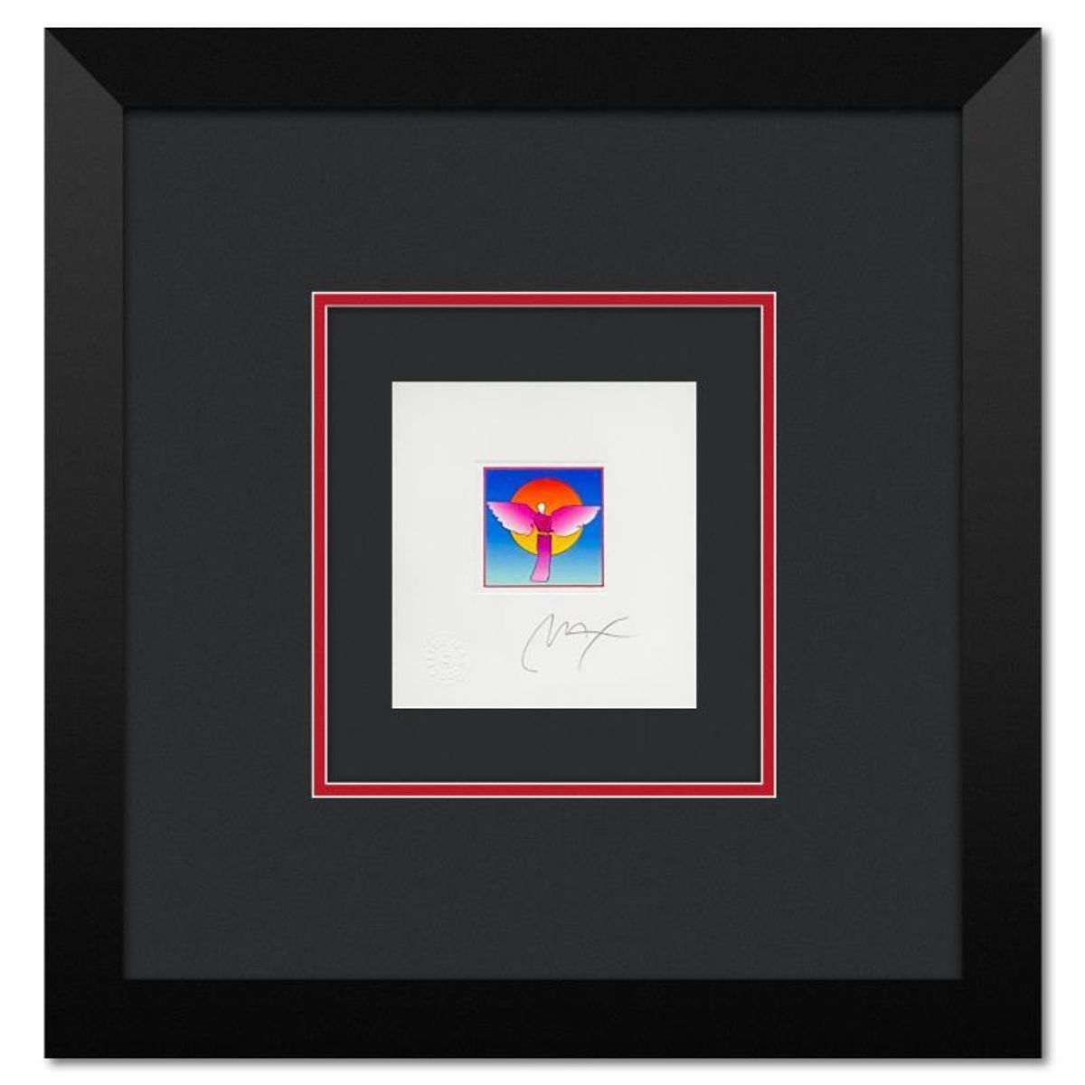 Peter Max, "Angel with Sun Ver II" Framed Limited Edition Lithograph, Numbered and Hand Signed with Certificate of Authenticity
