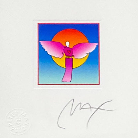 Peter Max, "Angel with Sun Ver II" Framed Limited Edition Lithograph, Numbered and Hand Signed with Certificate of Authenticity