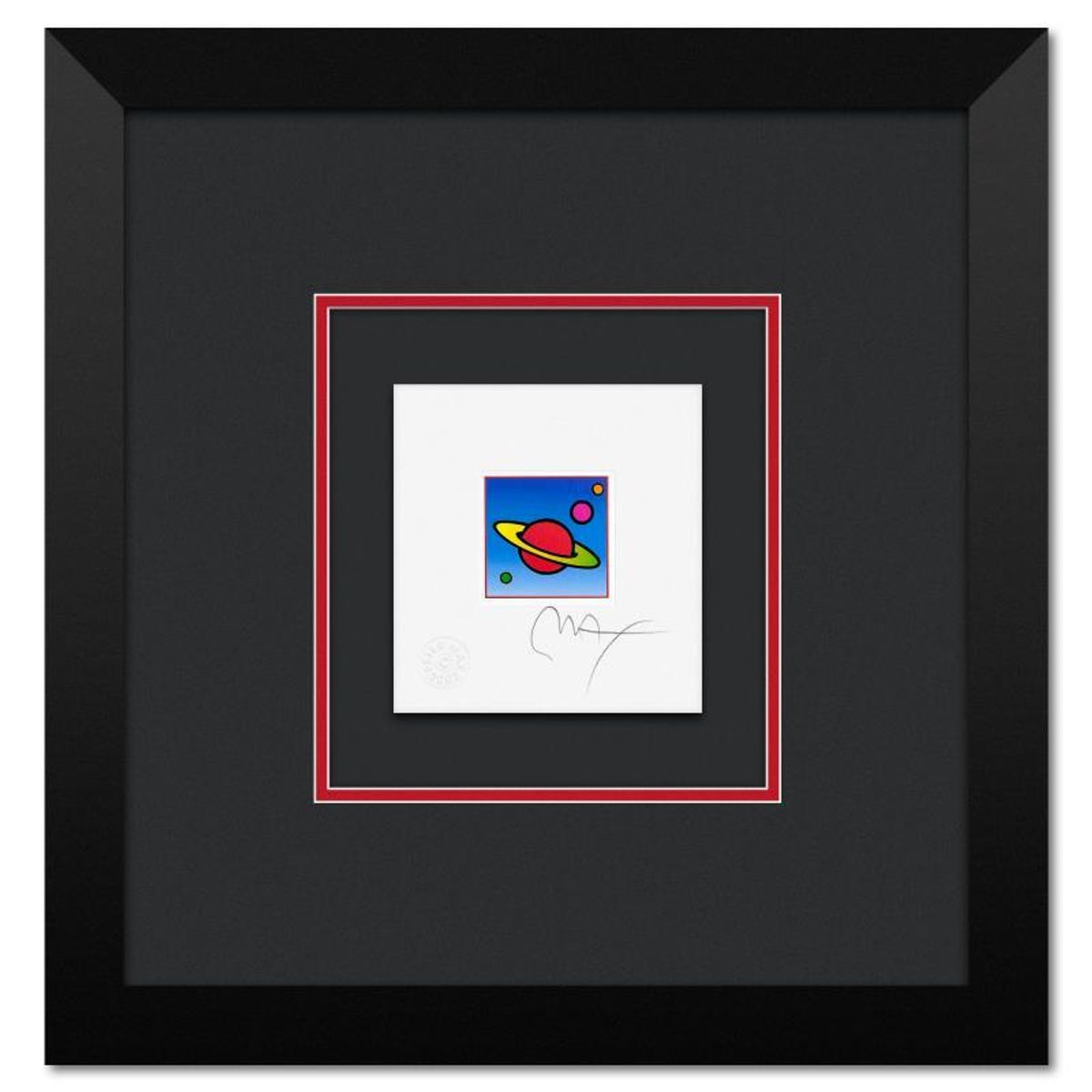 Peter Max, "Cosmic Saturn II" Framed Limited Edition Lithograph, Numbered and Hand Signed with Certificate of Authenticity.