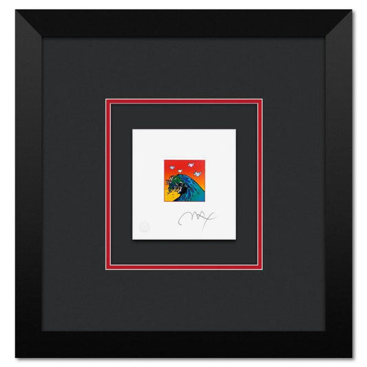 Peter Max, "Great Wave with Doves" Framed Limited Edition Lithograph, Numbered and Hand Signed with Certificate of Authenticity.