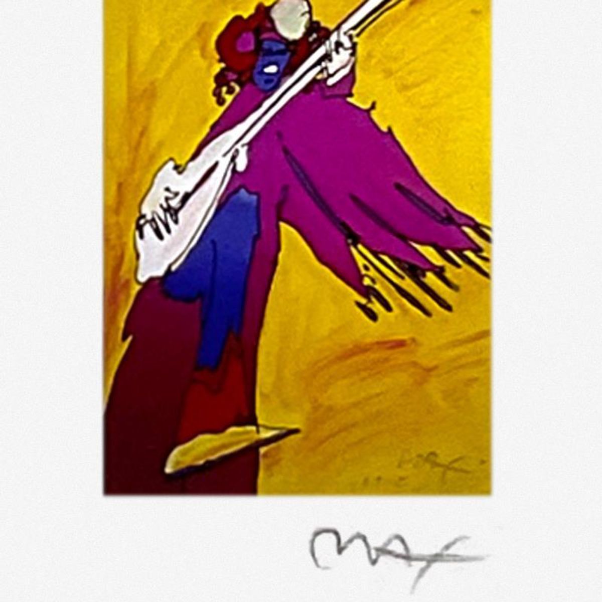 Peter Max, "Hendrix II" Framed Limited Edition Lithograph, Numbered and Hand Signed with Certificate of Authenticity.