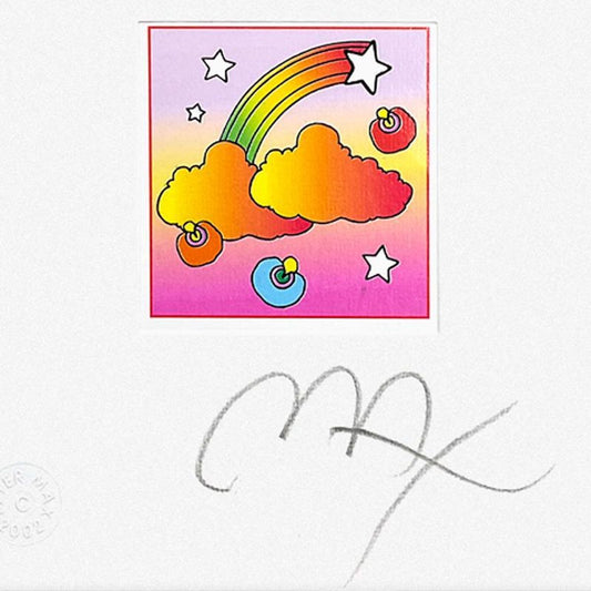 Peter Max, "Rainbow with Clouds" Framed Limited Edition Lithograph, Numbered and Hand Signed with Certificate of Authenticity.