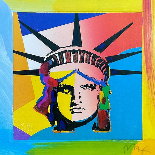 Peter Max, "Liberty Head XV" Framed Limited Edition Lithograph, Numbered and Hand Signed with Certificate of Authenticity.