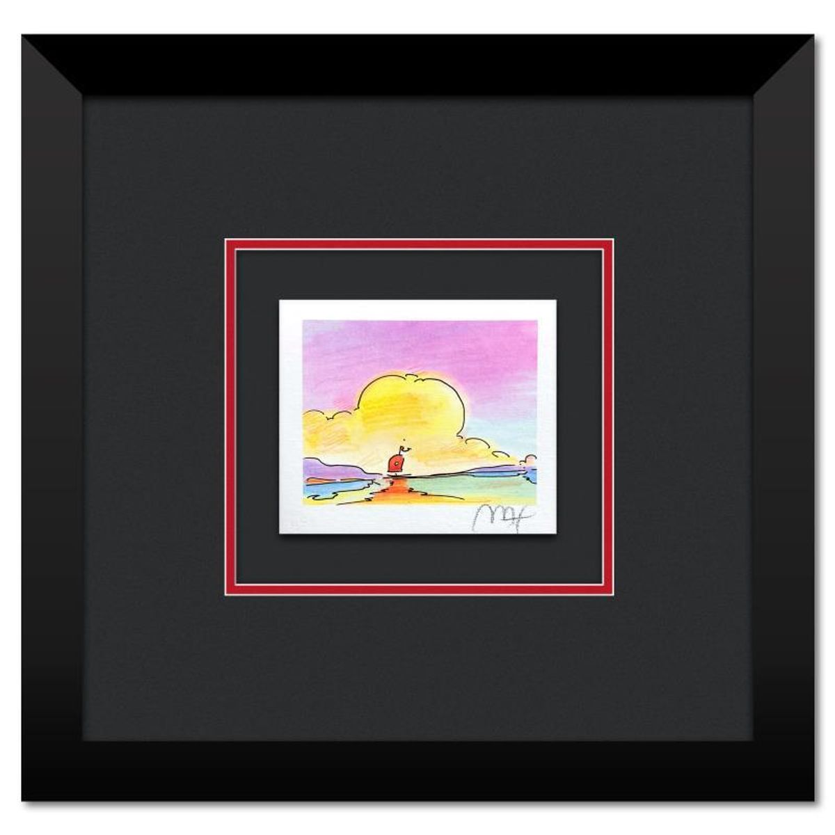 Peter Max, "Sailboat on the Horizon" Framed Limited Edition Lithograph, Numbered and Hand Signed with Certificate of Authenticity.