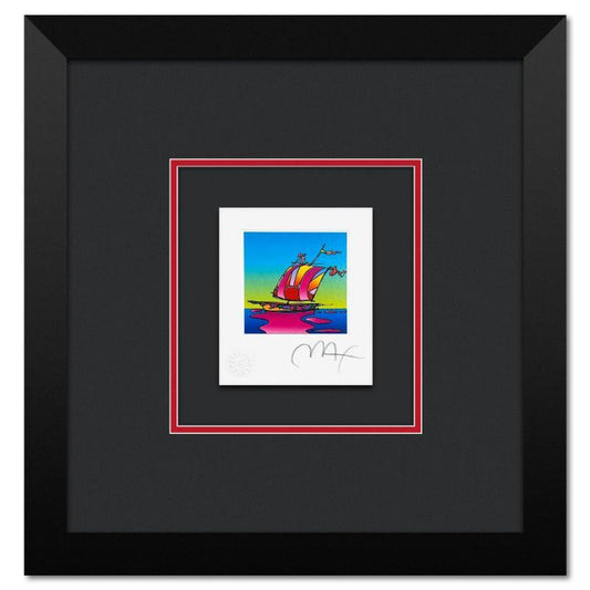 Peter Max, "Cosmic Sailboat" Framed Limited Edition Lithograph, Numbered and Hand Signed with Certificate of Authenticity.