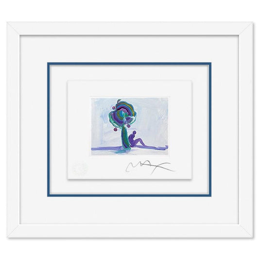 Peter Max, "Figure Under Tree" Framed Limited Edition Lithograph, Numbered and Hand Signed with Certificate of Authenticity.