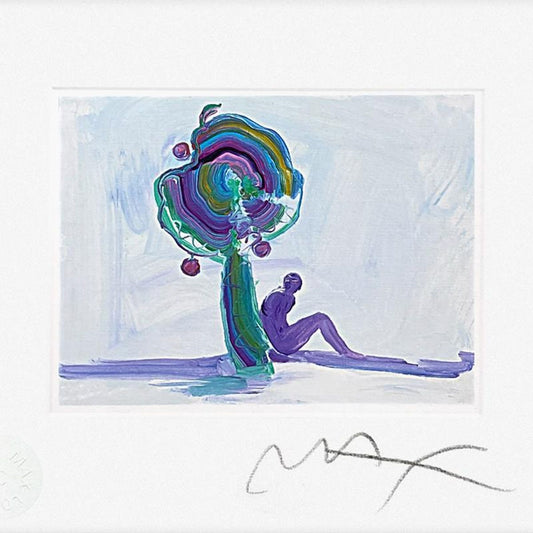 Peter Max, "Figure Under Tree" Framed Limited Edition Lithograph, Numbered and Hand Signed with Certificate of Authenticity.