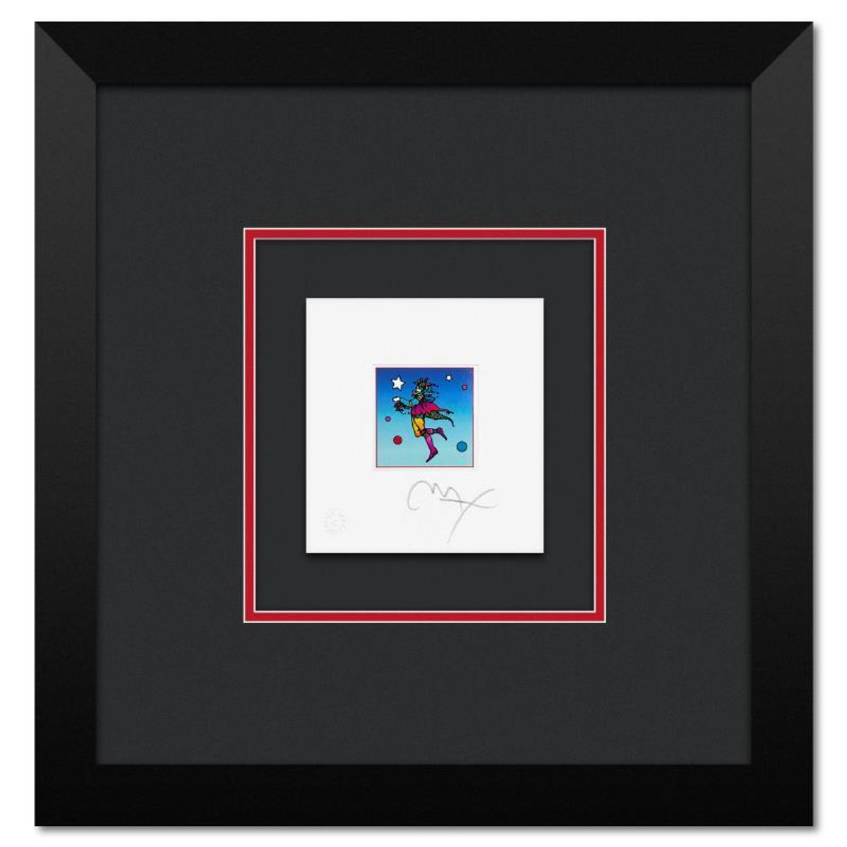 Peter Max, "Star Catcher on Blue" Framed Limited Edition Lithograph, Numbered and Hand Signed with Certificate of Authenticity.