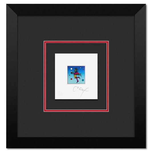 Peter Max, "Star Catcher on Blue" Framed Limited Edition Lithograph, Numbered and Hand Signed with Certificate of Authenticity.