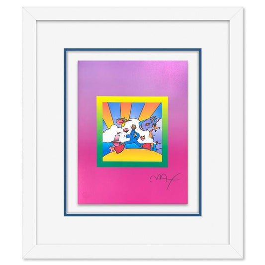 Peter Max, "Cosmic Runner on Blends Ver II" Framed Limited Edition Lithograph, Numbered and Hand Signed with Certificate of Authenticity.